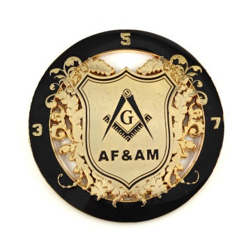 Freemason Regalia: 3" AF&AM Shield Metal Logo Emblem for Auto