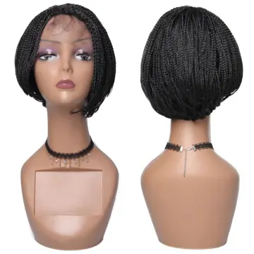 Synthetic lace front bob wigs braided lace wig heat resistance