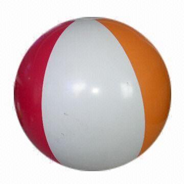 New Advertising Inflatable Beach Ball, Glossy Vinyl, 6 Panels, Multi-colored, with Valve, OEM Size