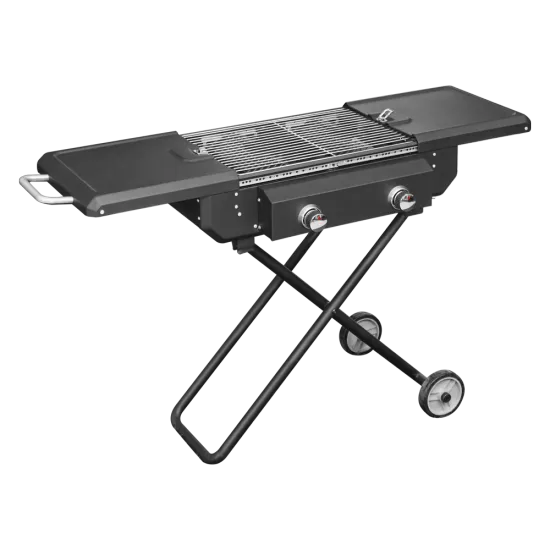 Outdoor Garden Large Gas Portable Foldable Design Gas Bbq Grill Stainless Steel With Trolley