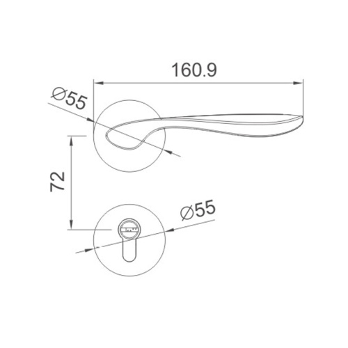 Característica de división de cerradura de puerta silenciosa moderna