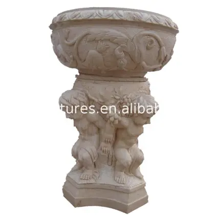 Hot Sale white marble little angel flowerpot