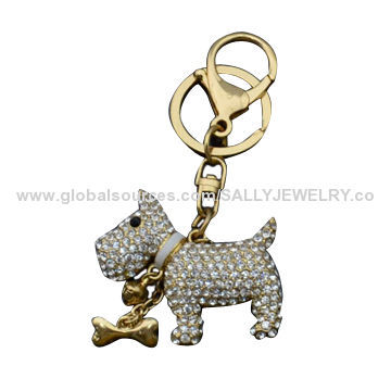 Custom Rhinestone Pet Keychain, Various Designs are Available