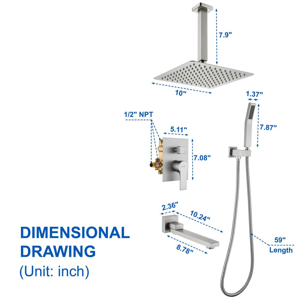 Ceiling shower system 88051bn 10 5