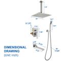 Ceiling Mounted Square Raining Shower Set