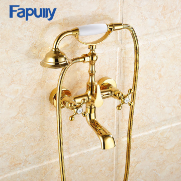 Gold Bath Phone Holder Wall Mount Diverter for Shower Faucet