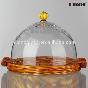 Wholesale glass cake dome with base