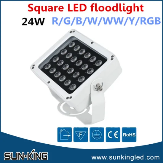 Modern factory price 24W led square flood lamp DC24V, 24x1W led rgb floodlight DMX512 control
