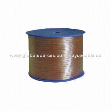 Speaker cable, transparent, red&black, are used for speaker ranges, home theater, or audio system