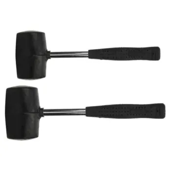 Household Striking Tools: 8oz to 24oz TPR Handle Black Rubber Mallet Hammer