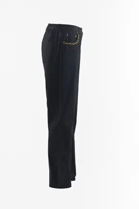 Ladies solid navy trousers