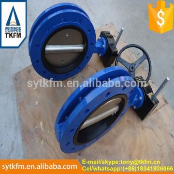 2015 TKFM hot sale low pressure 10 inch flanged double eccentric butterfly valve