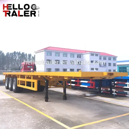 2 FUWA axle 20ft flatbed container trailer