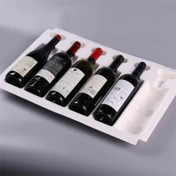 High Class Paper Pulp Wine Glass Box Tray