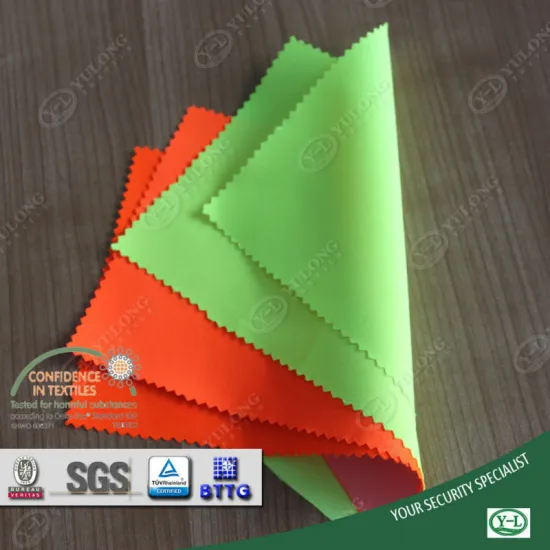 EN20471 report high visibility yellow cotton polyester blended satin fabric