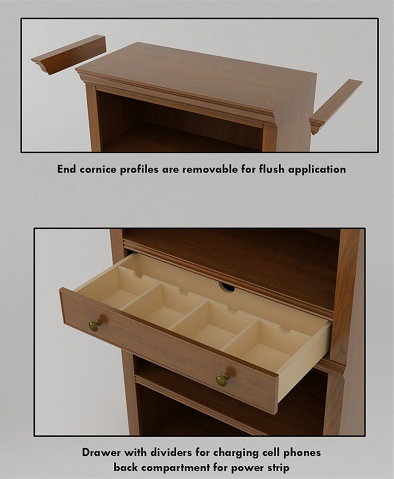 Wooden Bookshelf with drawer