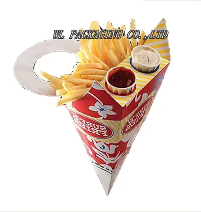 Recycled Paper French Fries Box with Sauce Container