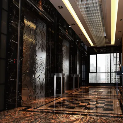 Black marble look ceramic vitrified tile