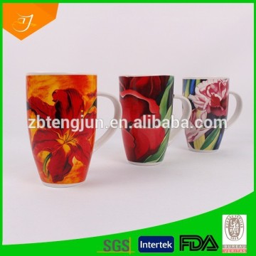 400ml ceramic cup print flower