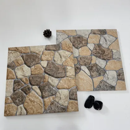 300x300mm Matte Surface 3D Concave Convex Cobblestone Floor Tile for Veranda and Balcony