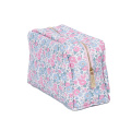 Cross print PU twill makeup bag