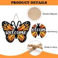 Monarch Butterfly Hoş Geldiniz Ahşap Asma Tabelası