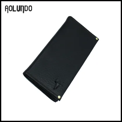 Natural Cow Leather Long Wallet Men