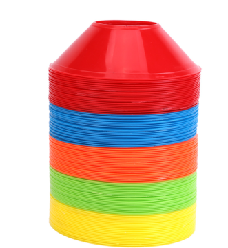 Conjunto de cono de entrenamiento de agilidad de fútbol multicolor personalizable: opción de compra de cubos al por mayor