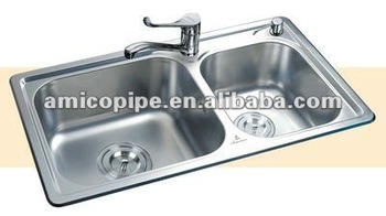 Amico hot sale polished stainless steel kitchen sink