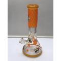 Glass Beaker Bongs with Beautiful Orange Bees Pattern