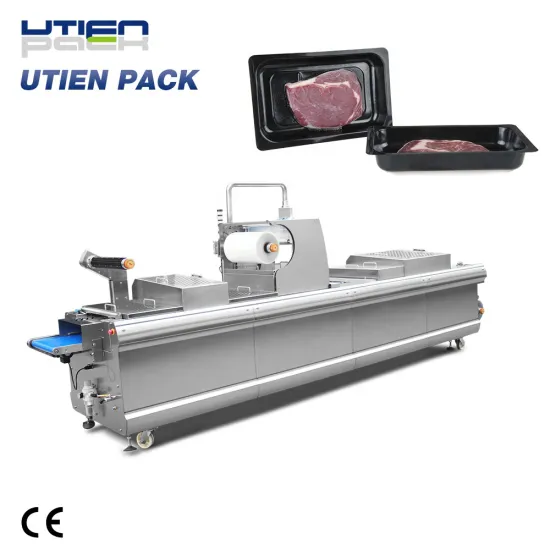 UTIEN Automatic Semi-finished Food Thermoforming Vacuum Skin Packaging Machine