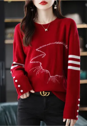 All wool New Jersey sweater for women