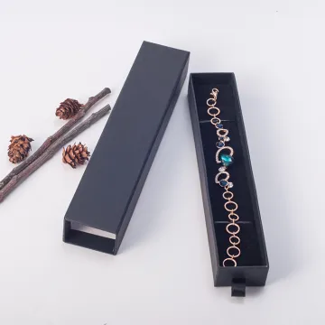 Handmade black drawer shape jewelry box