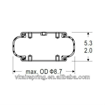 Single convoluted air spring/Air suspension spring 1B8-550/Car part