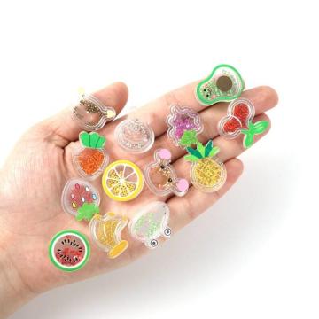 Surtido de resina de frutas y verduras cabujón transparente transparente Lenmon aguacate relleno de limo accesorios de horquilla