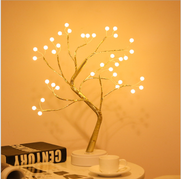 LED Shimmer Tree Light: Battery Operated USB 36 Pearl Indoor Night Light and Holiday Lighting for Tabletop Decor