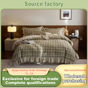 Conjunto de cama de luxo com padrão Ruyi de algodão