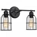 Metal Cage Lampshade Wall Lamp 2 Lights