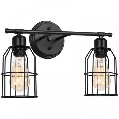 Metal Cage Lampshade Wall Lamp 2 Lights