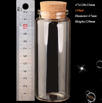 High Borosilicate Glass Cookware Oven Safe Glass storage tube glass with cork lid