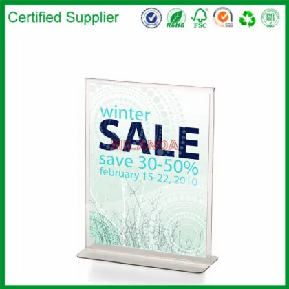 Officemate Upright Vertical Sign Holder, 8.5"x 11"Inches, Clear, 1 Holder