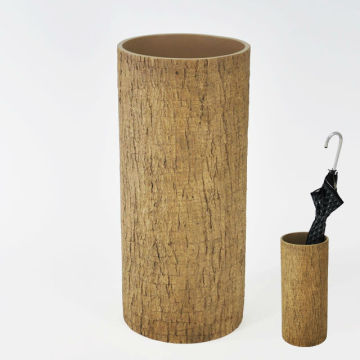 Cylinder Shape Polyresin Trunk Indoor Umbrella Stand