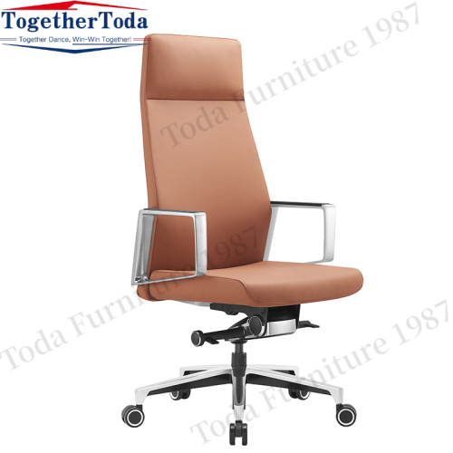 Cadeira de escritório de couro barato e agradável laranja