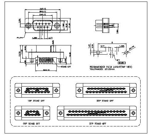 DG01-MXXXXX D-SUB PRESS FIT TYPE MALE CONNECTOR 