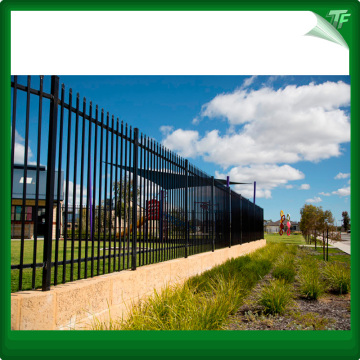 Powder coated black garrison fence