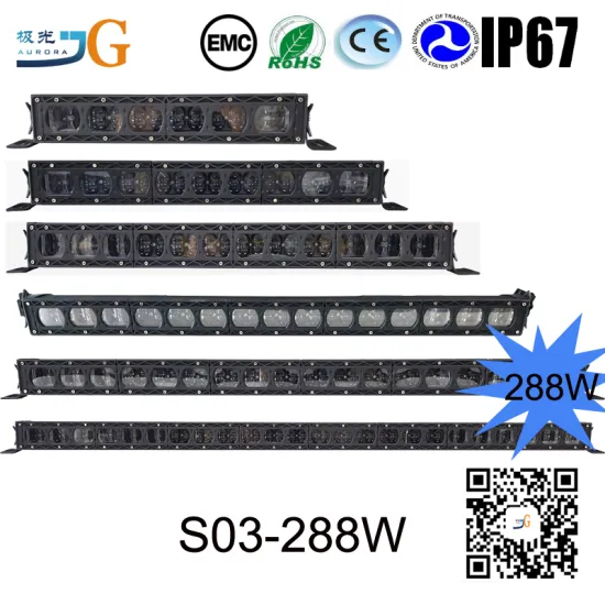 4x4 Single Row 50" 288W High Low Beam Truck Led Light Bar,24V Truck Led Lights