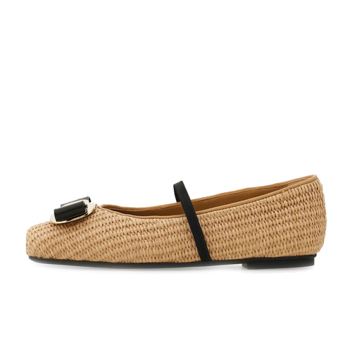 Woven Mary Jane Flat Sandals for Women