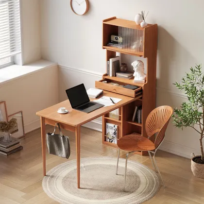 Modern Simple Style Small Apartment Computer Study Desk with Bookcase