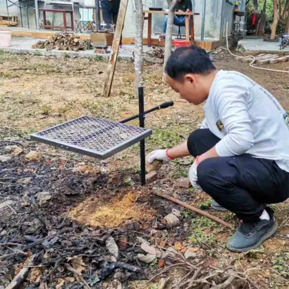 Adjustable Grate: Firewood & Charcoal BBQ Grill Net - Outdoor Reusable, Open Fire, Stainless Steel Barbecue Rack