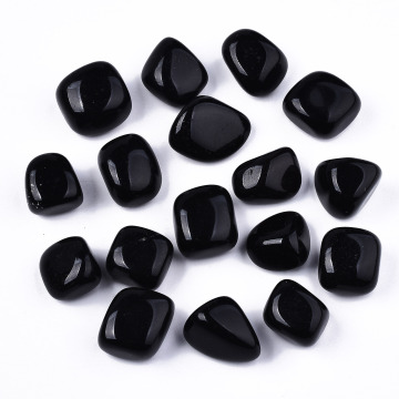 Wholesale Black Obsidian Beads: Tumbled Stone Nuggets in Undrilled Natural Form